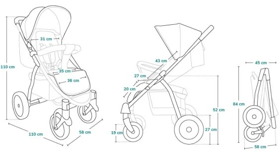 Lionelo - ANNET PLUS sport babakocsi Concrete