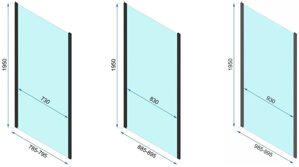 Rea Rapid Swing, sarok zuhanykabin 90 (ajtó) x 100 (fal) x 195 cm, 6mm átlátszó üveg, arany fényes profil, KPL-K5620