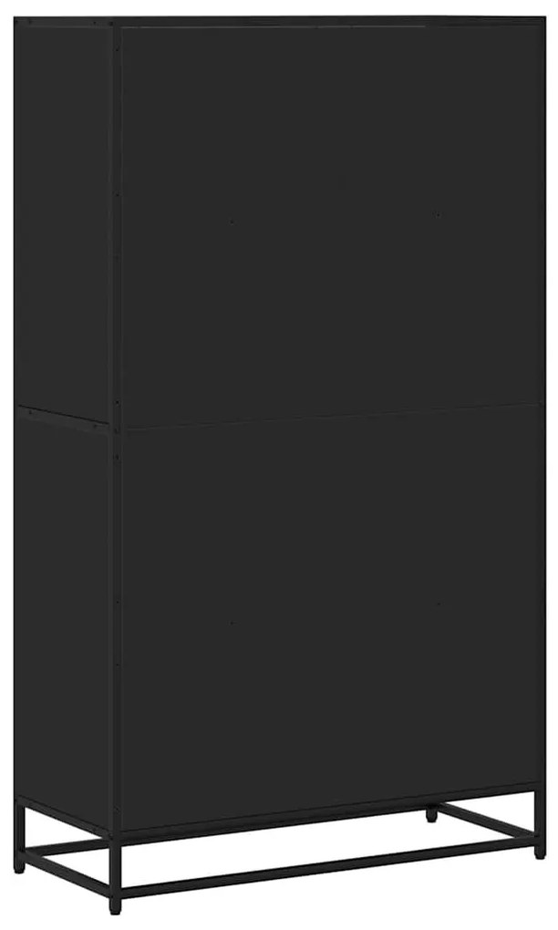 fekete szerelt fa könyvszekrény 80,5 x 35 x 139 cm
