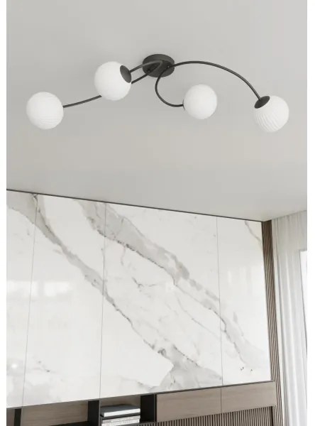 Felületre szerelhető csillár VIBRA 4xE14/10W/230V fekete/fehér