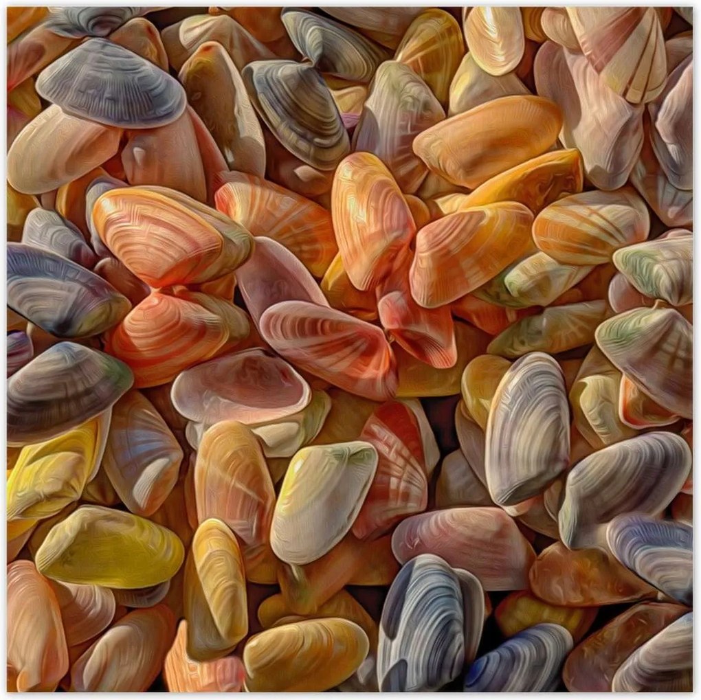 Poszterek 30x30 Színes kagylók nyomtatáshoz