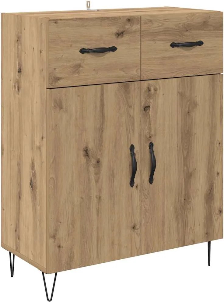 vidaXL Széf fiókkal Artisan tölgy 69,5 x 34 x 90 cm Faanyag