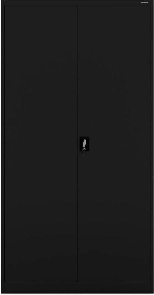 Magas fekete fém irodai szekrény, 1150x2200x400 mm: : JAN II H2200