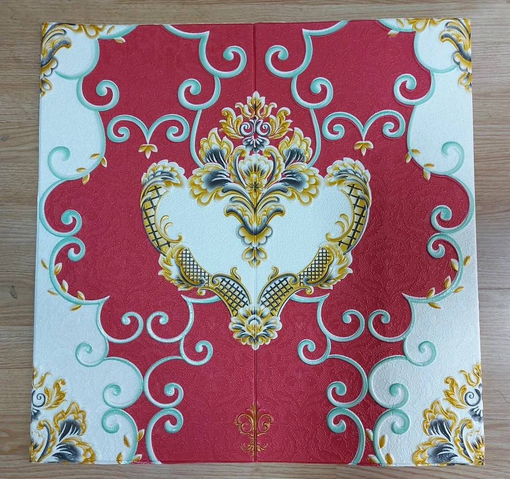 10 Darab Öntapadós 3D falmatrica Tapéta Barokk mintával Angol Szalon Stílus 70x 70 x 0,6 cm-es méretben