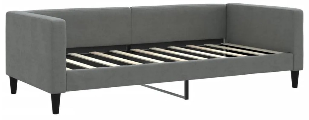 sötétszürke kihúzható szövet heverő 90 x 190 cm