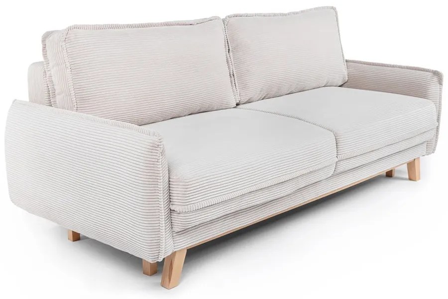 Bézs kordbársony kinyitható kanapé 218 cm Tori – Bonami Selection