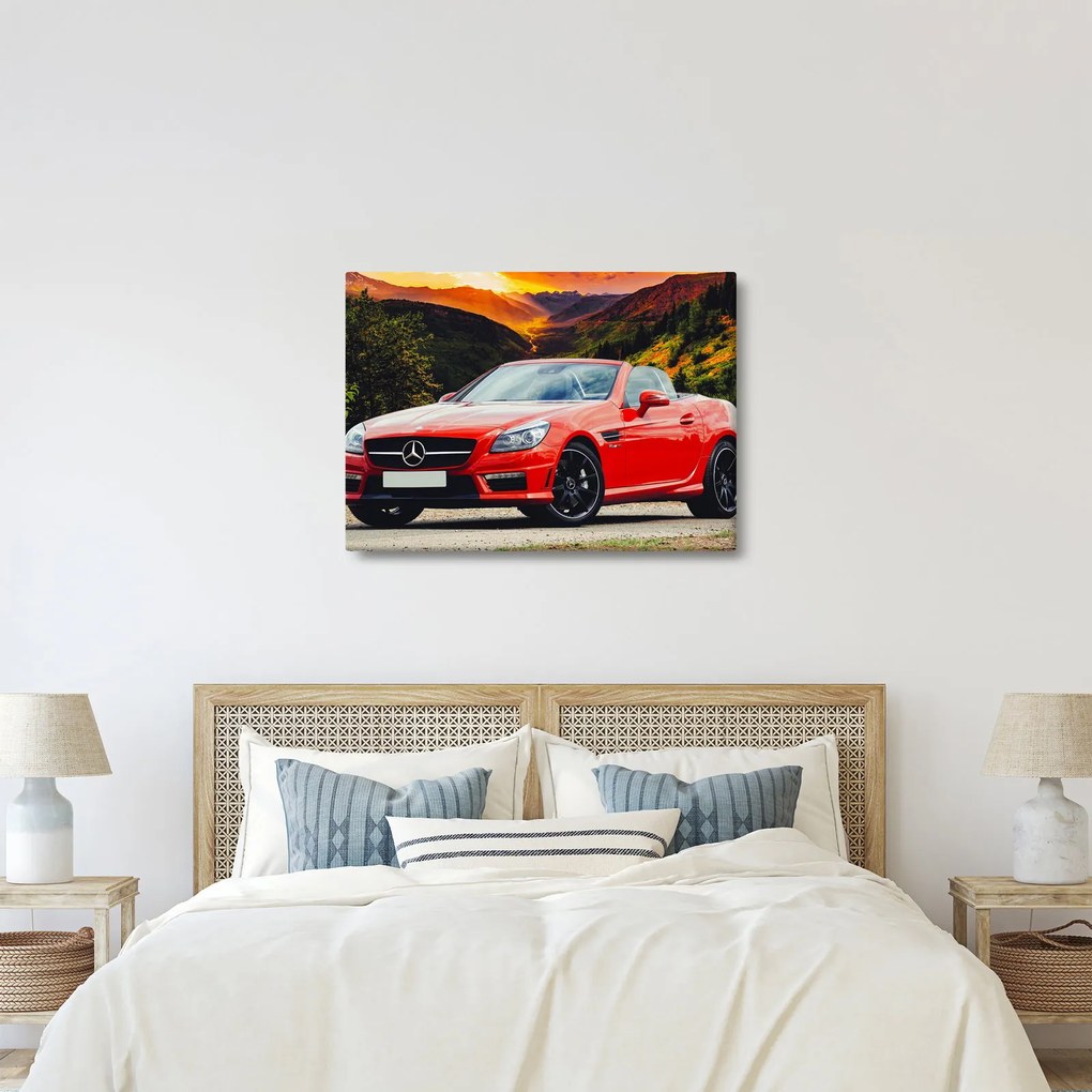 Kép - piros Mercedes (70x50 cm)