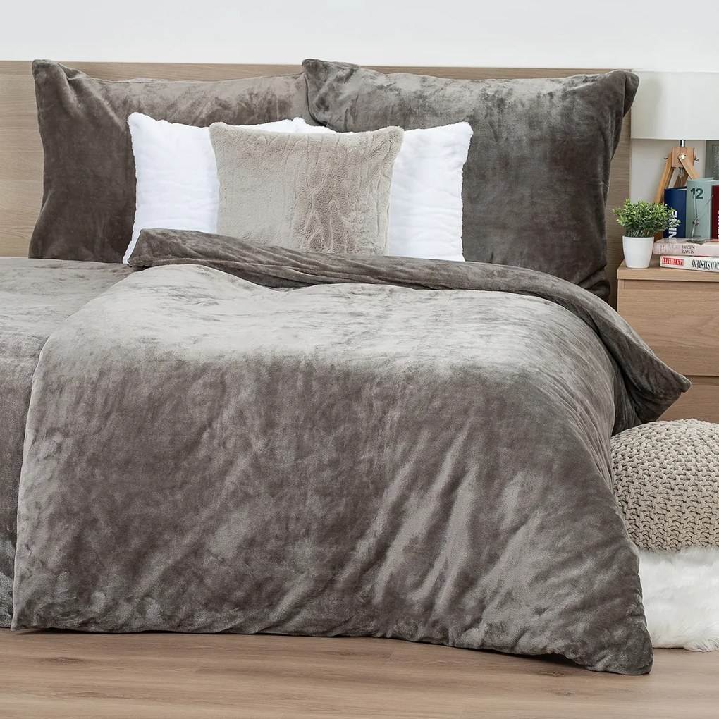 4Home mikroflanel ágyneműhuzat szürke, 140 x 220 cm, 70 x 90 cm, 140 x 220 cm, 70 x 90 cm