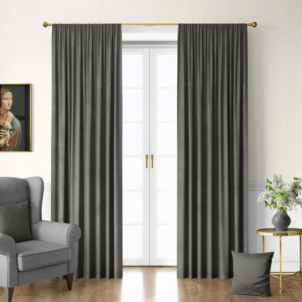 Velvet Függöny, Velúr, Szalaggal 140 széles x 340 magas 70% Elephant