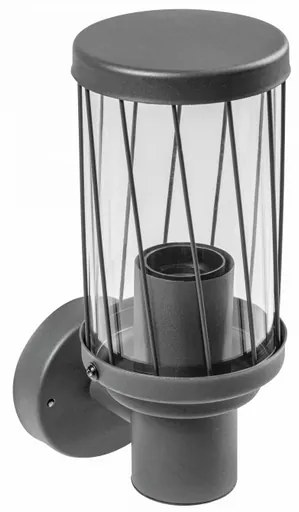 Lámpa Kerti lámpatest KERTA-A, E27, MAX.12W, IP44, AC220-240V ,50-60Hz,falra szerelhető, grafit