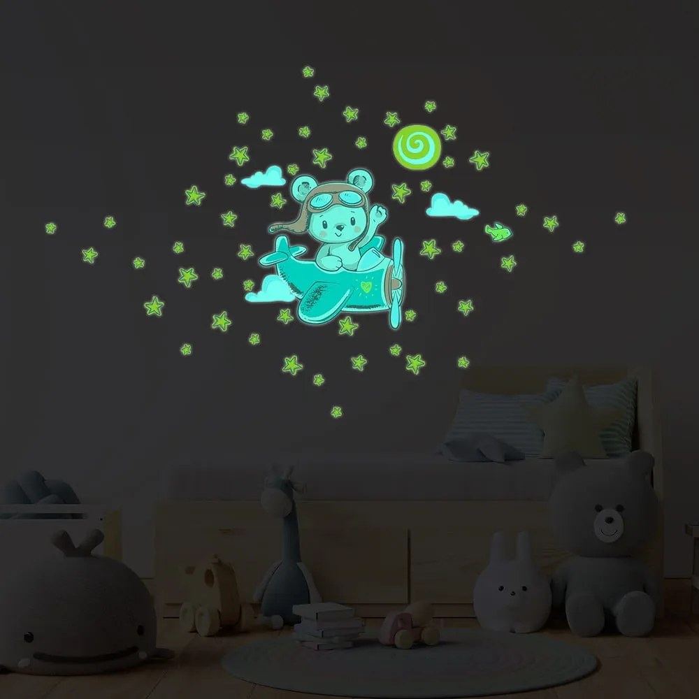 Gyerek falmatrica 30x25 cm Pilot Bear – Ambiance