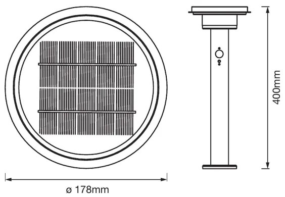 Ledvance - LED Dimmelhető napelemes lámpa érzékelővel CIRCLE LED/6W/3,2V IP44