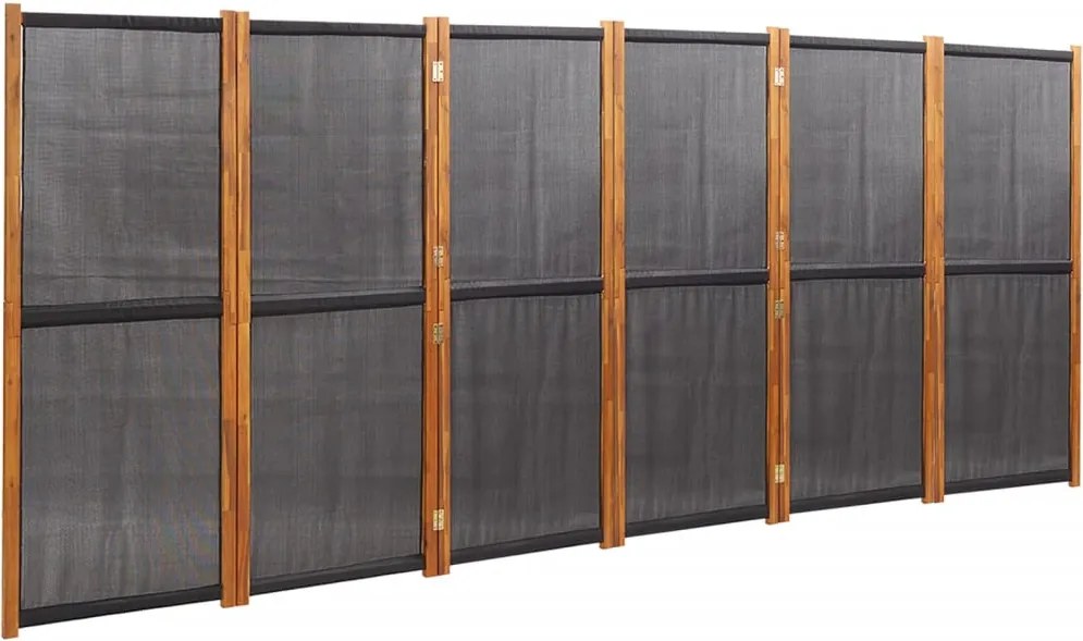 vidaXL fekete 6 paneles térelválasztó 420x180 cm
