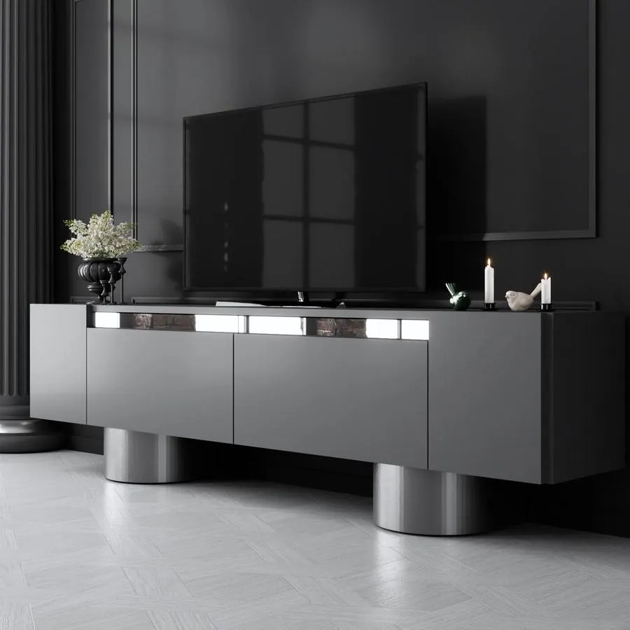 TV szekrény Bohem - Anthracite, Silver