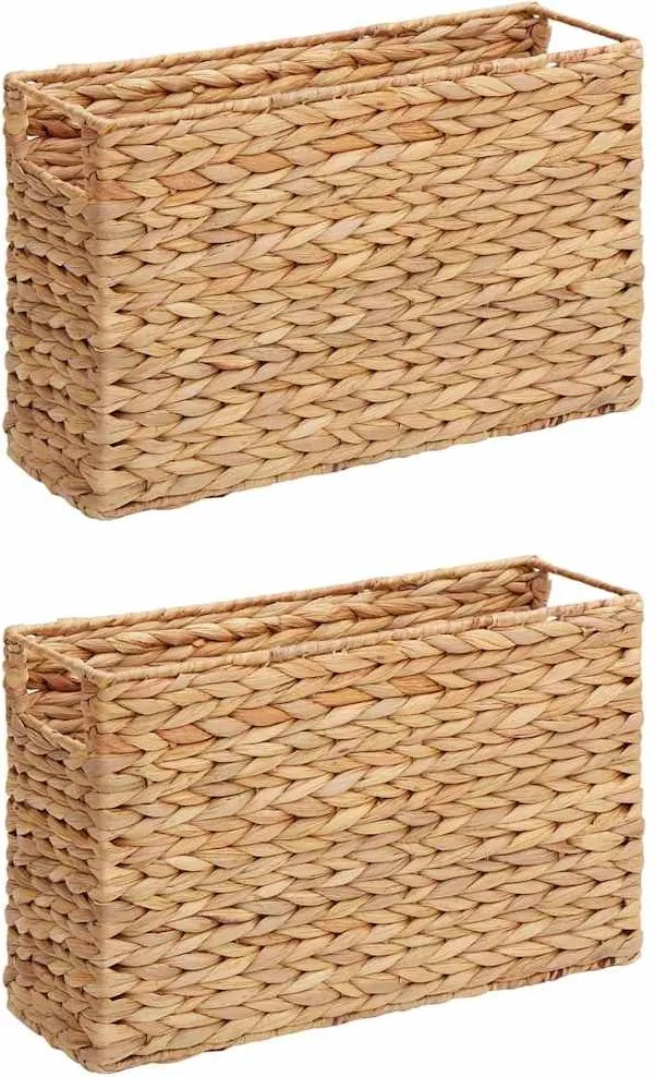 vidaXL Újság Kosarak 2 pcs Természetes 39 x 14 x 25 cm Vízi jácint