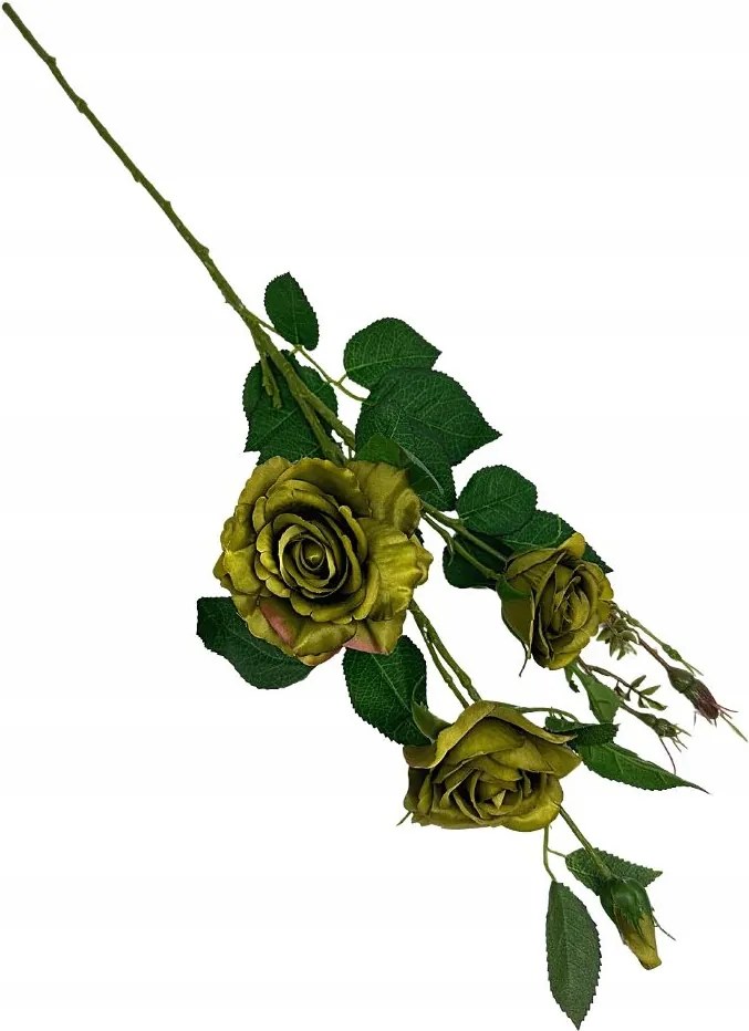 Rózsa ág 77 cm olívazöld