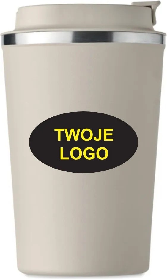 Prémium thermo bögre bármilyen céges logóval reklám Bézs KT_175
