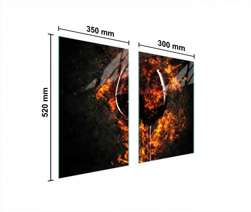 Üveg Konyhai Védőlap 65x52 Bor