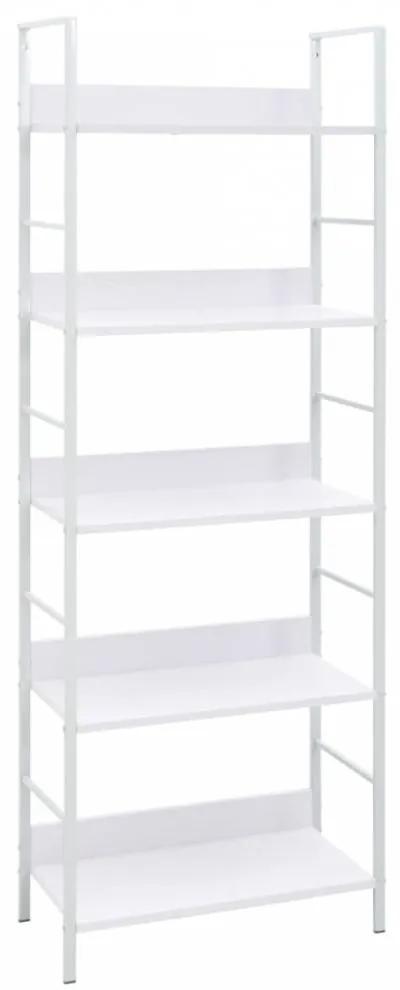 5 szintes fehér forgácslap könyvespolc 60 x 27,6 x 158,5 cm