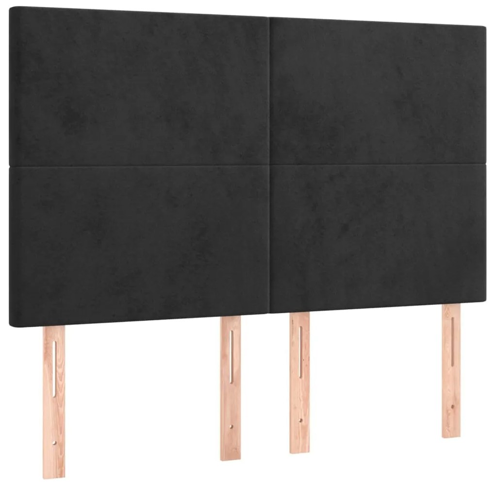 fekete bársony LED-es fejtámla 144x5x118/128 cm