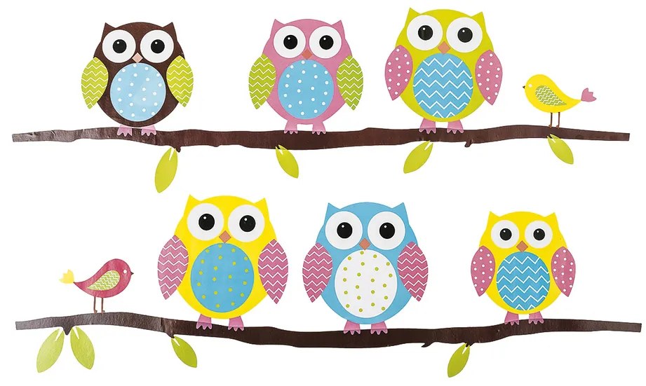 Baglyok öntapadó dekoráció