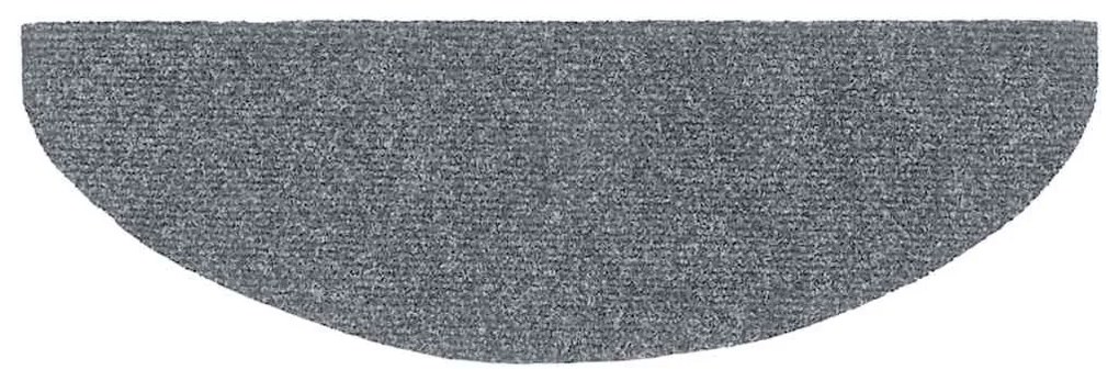 20 db öntapadós lépcsőszőnyeg, 65 x 21 x 4 cm, világosszürke, nagy félkör alakú