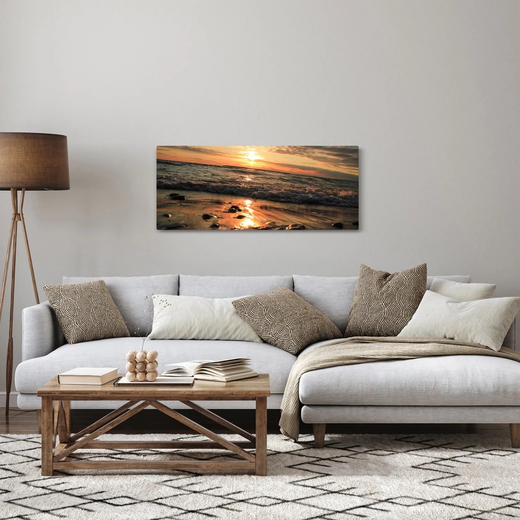 Kép - Naplemente az óceán mellett (120x50 cm)