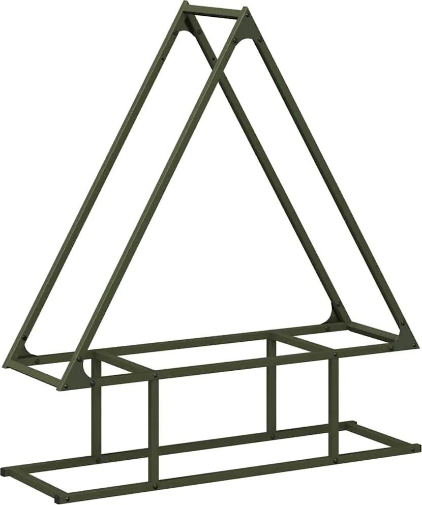 vidaXL olívazöld hidegen hengerelt acél tűzifatároló 80x25x90 cm
