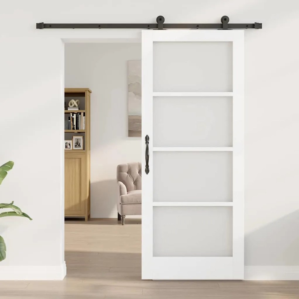 Csúszóajtó ORKDAL Fehér 83 x 202 cm Fa és fém