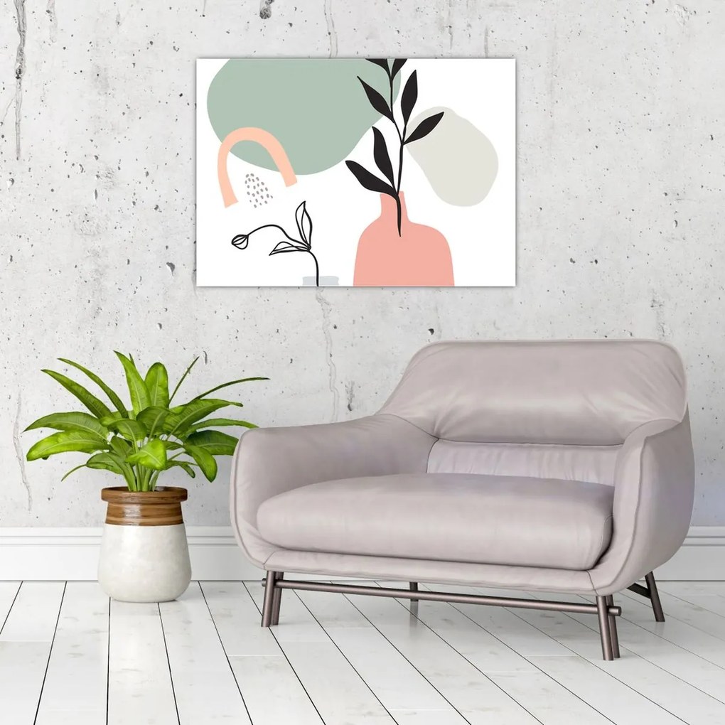 Üveg kép - Virágok vázában N⁰3 (70x50 cm)