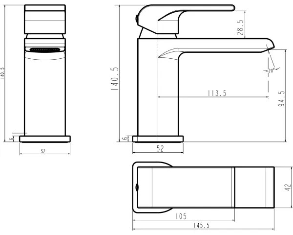 Novaservis - NOBLESS SHARP mosdócsaptelep, fényes króm
