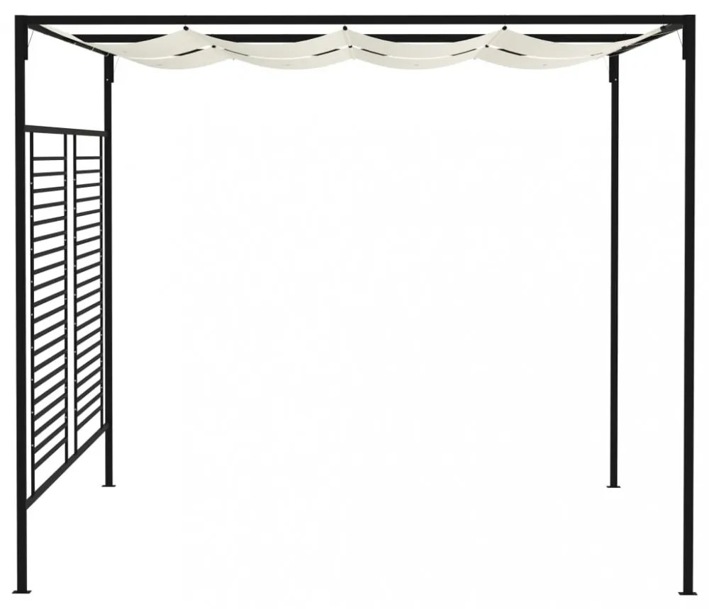 krémszínű pavilon behúzható tetővel 3 x 4 x 2,3 m 180 g/m²