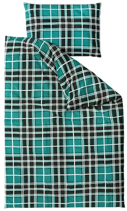 Flanel ágyneműhuzat KOCKA zöld Ágyneműhuzat mérete: 70 x 90 cm | 140 x 200 cm