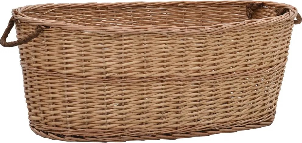 vidaXL természetes fűzfa tűzifatároló kosár fogantyúkkal 88x57x34 cm