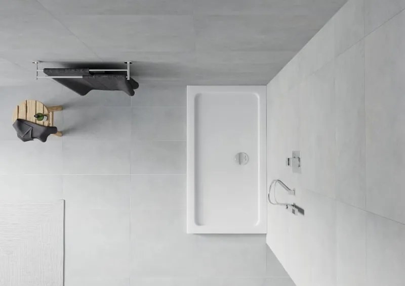 Mexen Flat téglalap alakú zuhanytálca slim 120 x 70 cm, fehér, króm szifonnal - 40107012