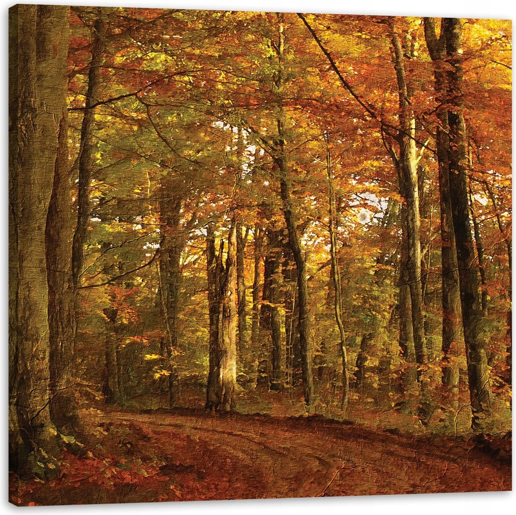 Vászonkép Pasztell stílus Fák Erdő Ősz 90X90 cm