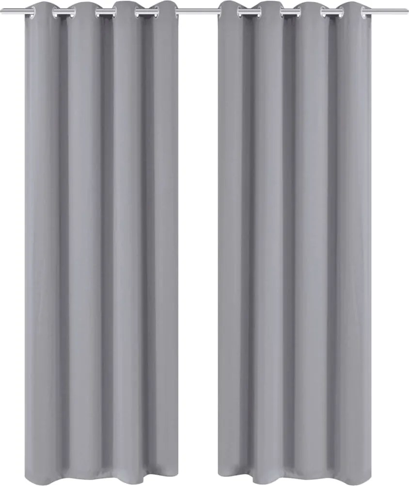 vidaXL 2 db szürke sötétítőfüggöny fémkarikákkal 135 x 245 cm