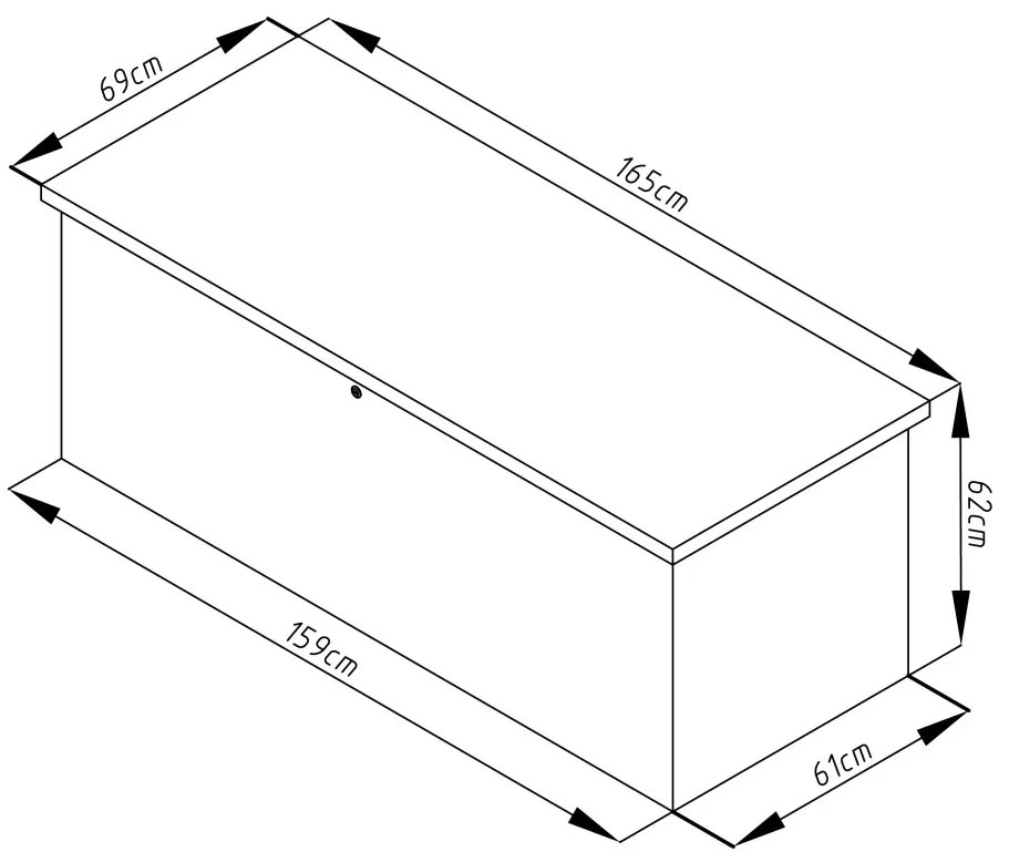 Kerti doboz G21 Denver 560 L, szürke fém