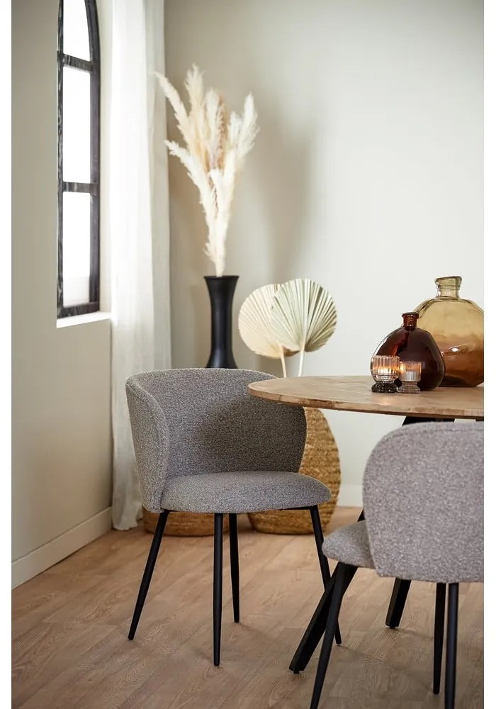 Szürke kárpitozott étkezőfotel Elyna – Light &amp; Living