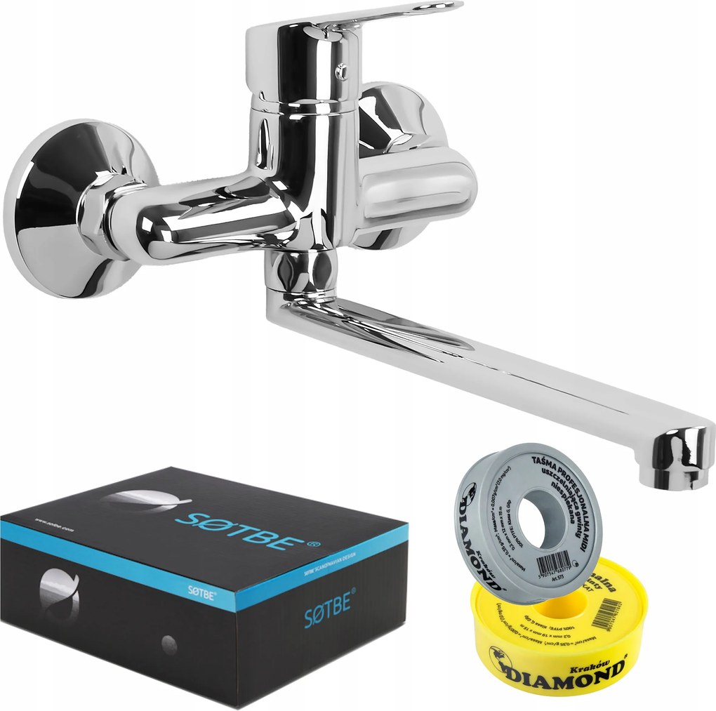 Fali konyhai csaptelep Mosogató csaptelep falra szerelhető hosszú pipa