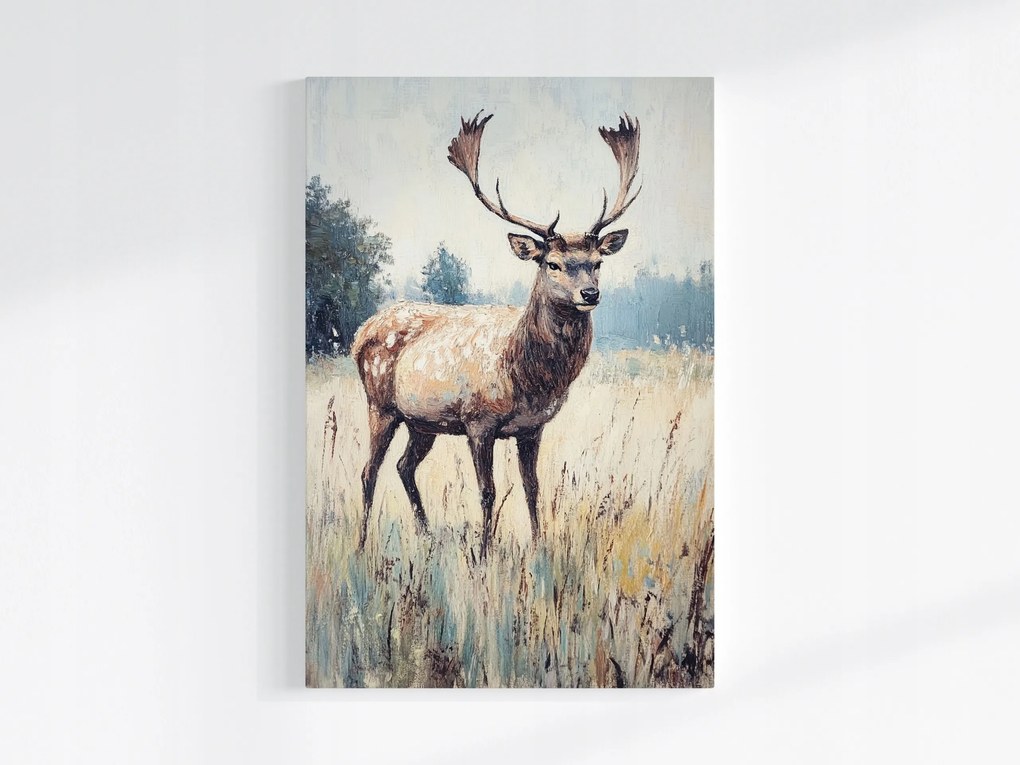 Vászonkép Canvas Portré Szarvas Rét Skandináv Erdő Stílus 80x120