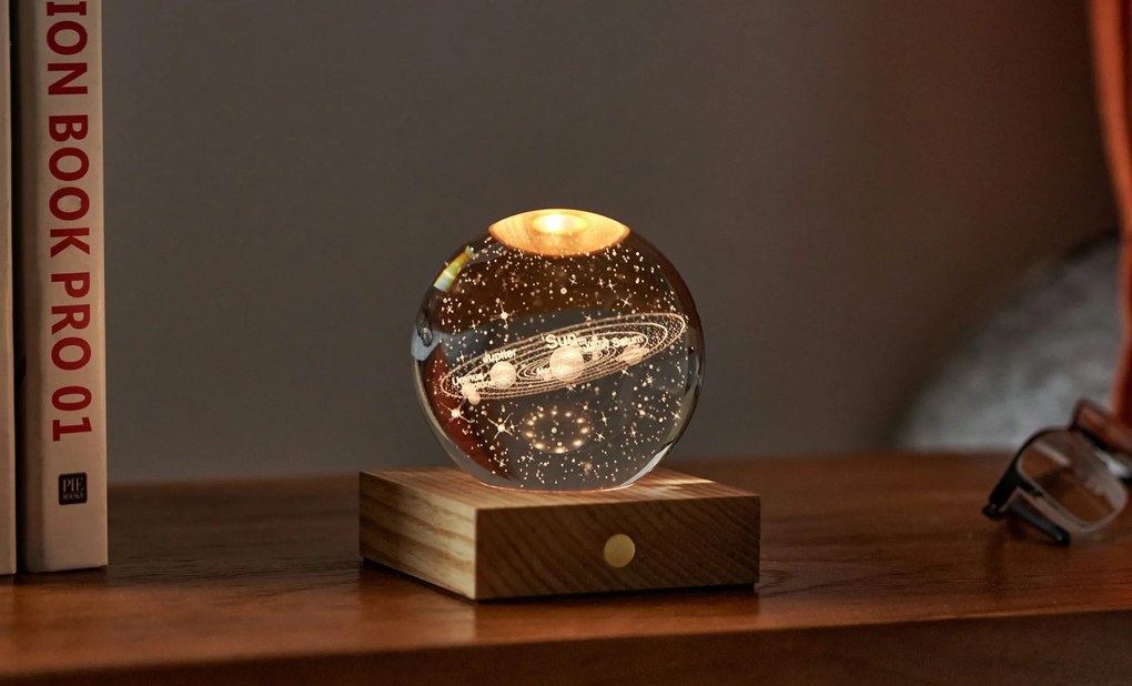 Asztali lámpácska 3D lézerrel készült mintával, többféle - Gingko Motiv: dešťový mrak