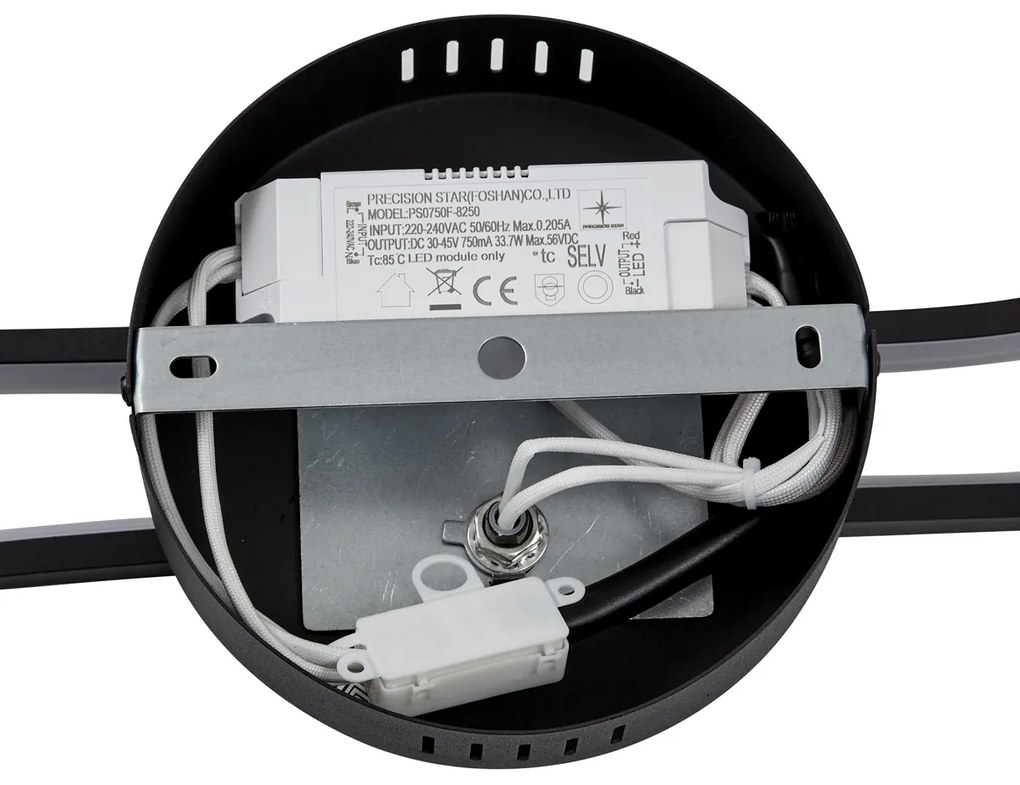 Design mennyezeti lámpa matt fekete 65 cm 3 lépésben dimmelhető 2-lámpás - Pepe