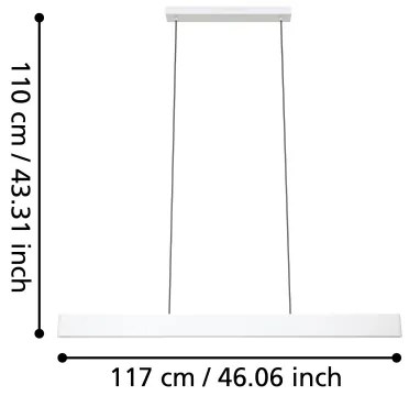 Eglo 900879 - LED RGBW Dimmelhető csillár zsinóron ANDREAS-Z LED/38W/230V fehér