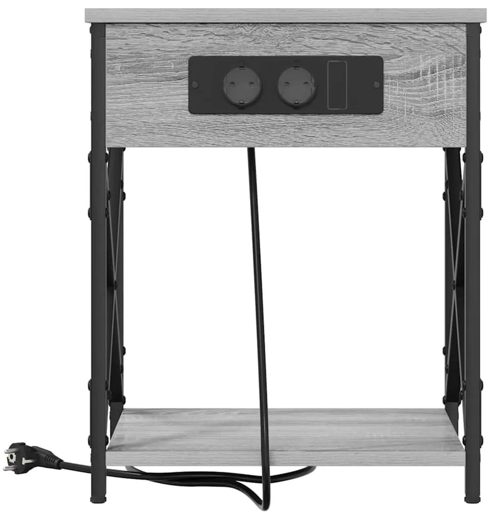 Éjjeliszekrény 2 pcs Szürke sonoma 41 x 31 x 51 cm Faanyag