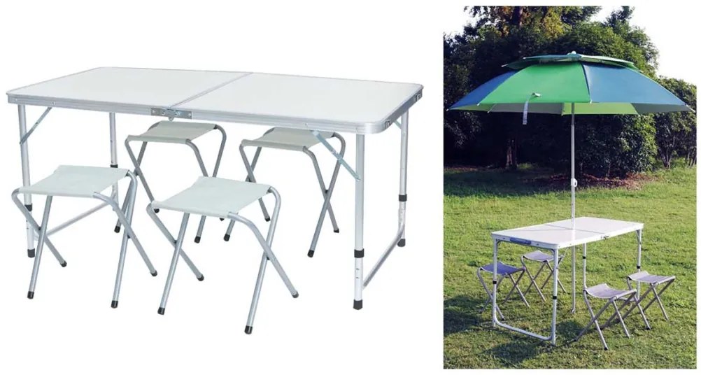 Kemping asztal 4 székkel