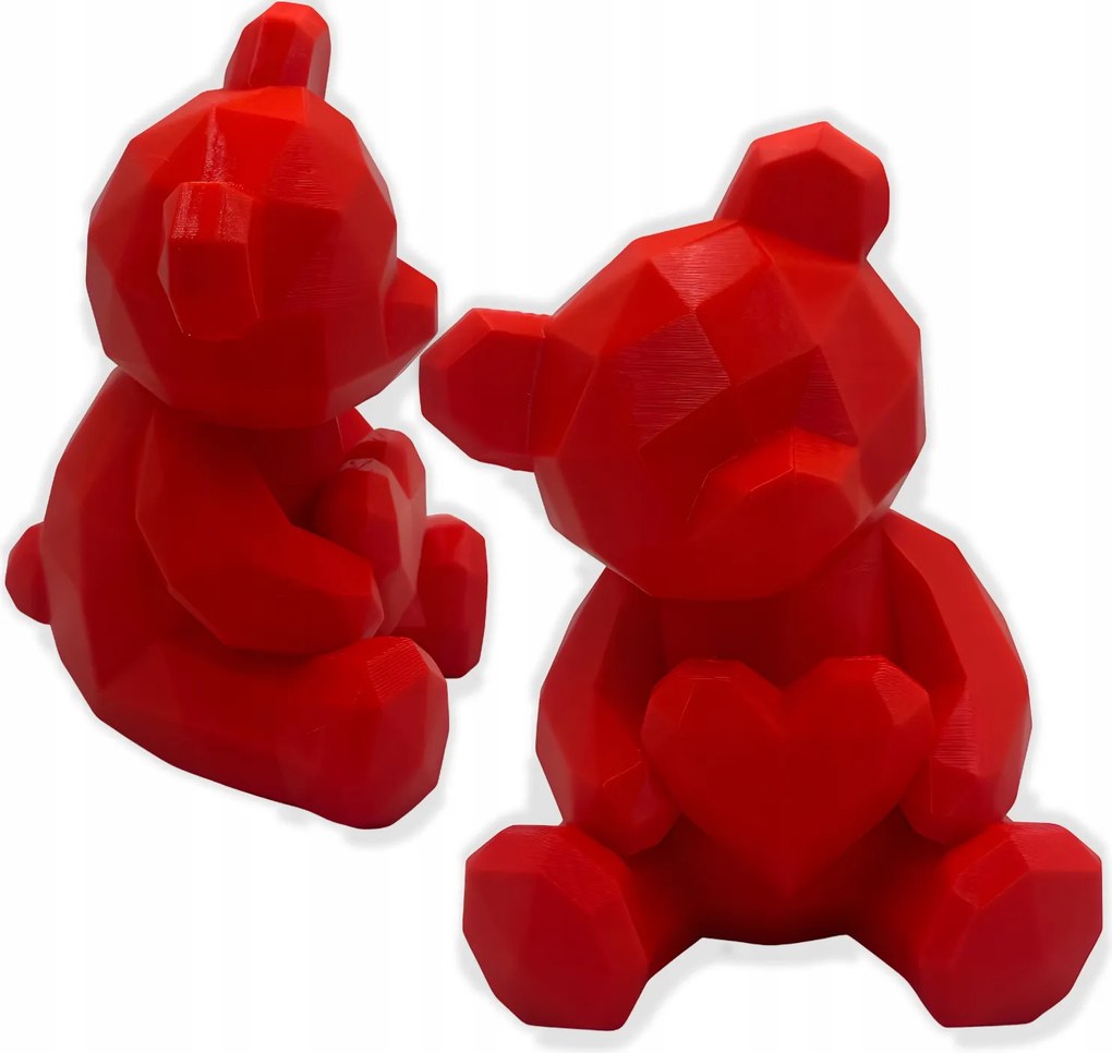 Mackó figura Low Poly Univerzális Ajándék Valentin nap Nőnap Nagymama 11cm