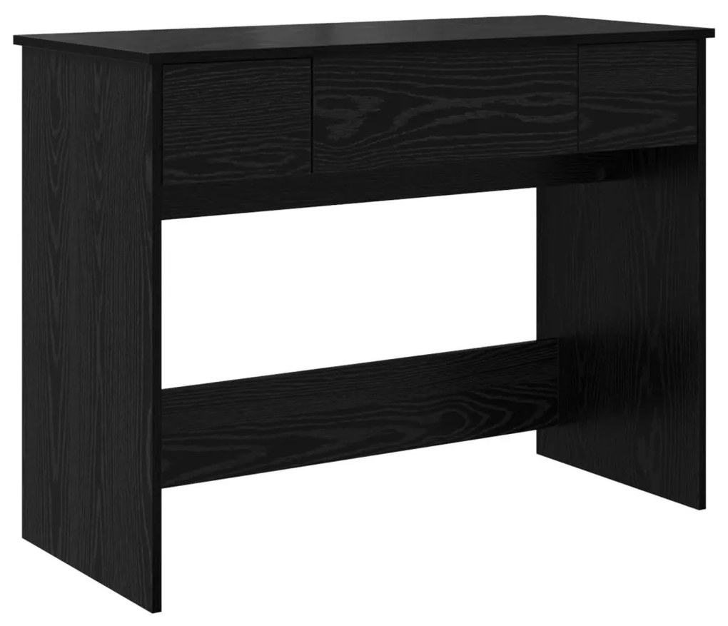 Öltöztető Asztal Tükörrel Fekete Tölgy 100x45x76 cm