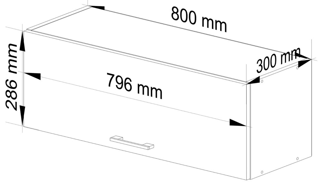 Felső konyhaszekrény Ozara W80 G1 (fehér). 1071210