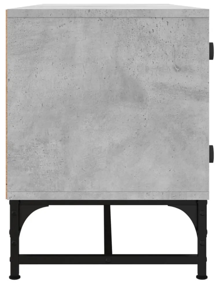 betonszürke TV-szekrény üvegajtókkal 102 x 37 x 50 cm
